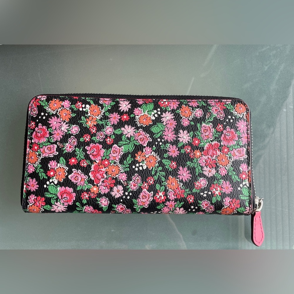 Coach Sierra Posey Cluster Floral Satchel, Wallet & Pink Wide Scallop Edge Strap - Picture 14 of 17